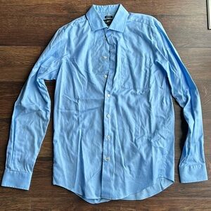 Men's Pronto Uomo Light Blue Button-Up Shirt | Business Casual | Office |